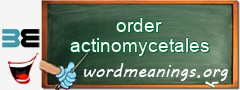 WordMeaning blackboard for order actinomycetales